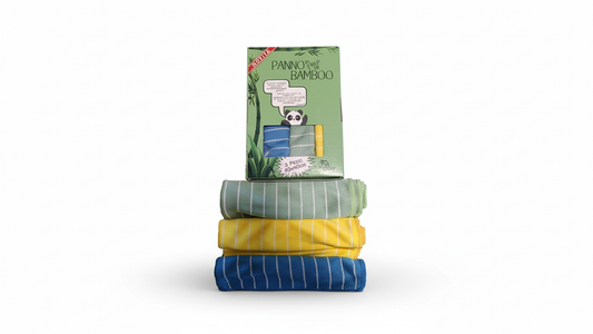 Panno pulizia in fibra naturale di Bambù 350g 40x40cm, ottimi per la pulizia della casa, mobili, vetri, cucina, bagno 3 Pezzi e 1 Panno 18x14 in Omaggio per occhiali e cellulare