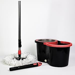 MOCIO ROTANTE CON VASCA IN ACCIAIO CON RICAMBIO MOP