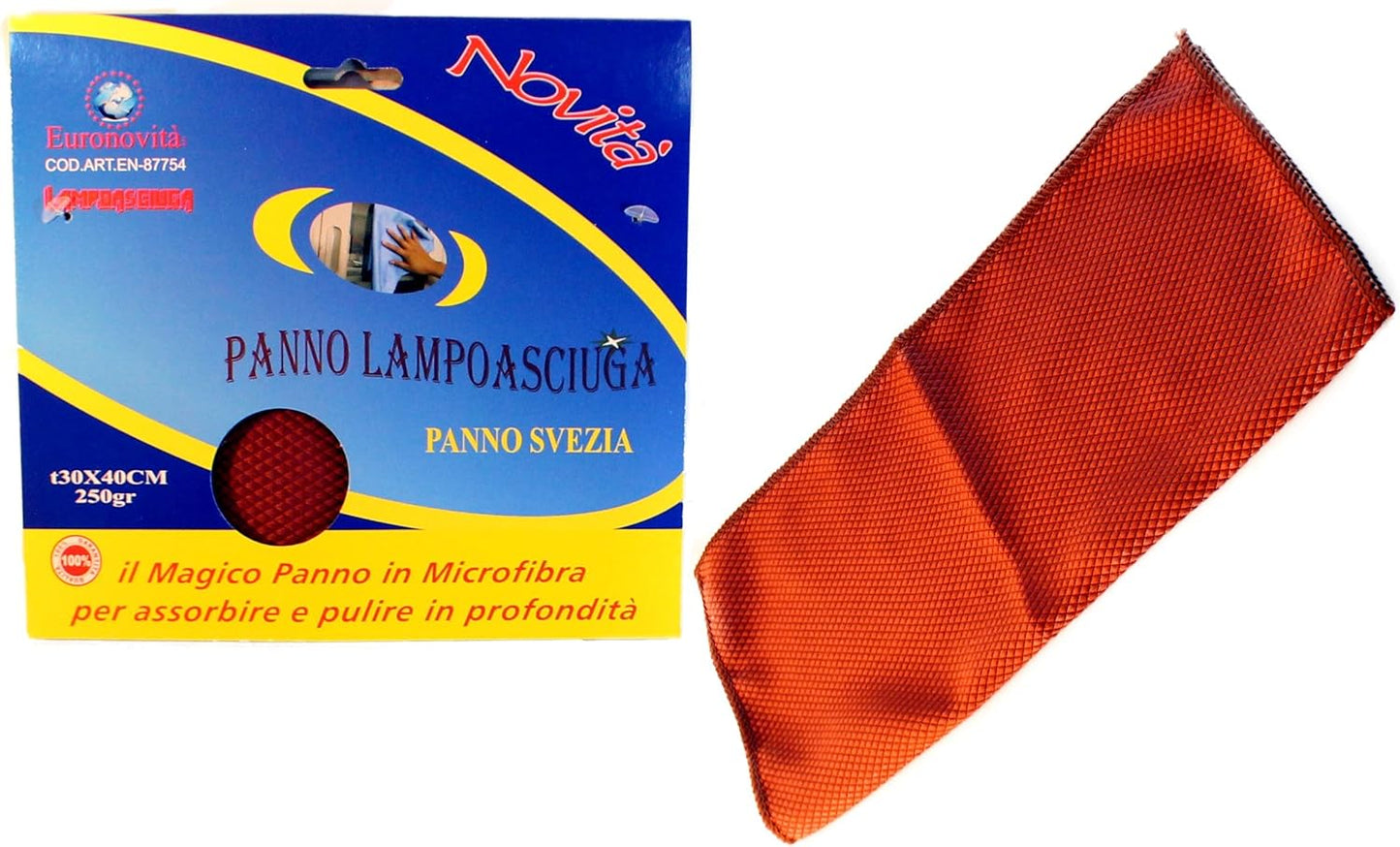 Panno Svezia lampoasciuga 40x50 cm per pulire senza lasciare tracce e aloni.
