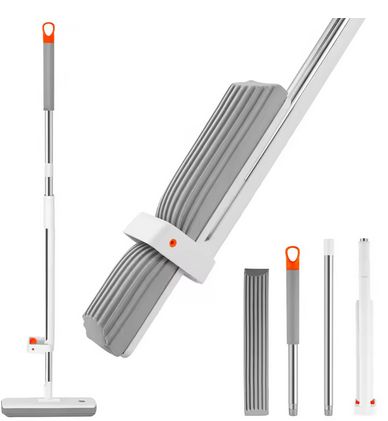 Mocio lavapavimenti,scopa lava ,asciuga con funzione di strizzatura molto assorbente (più Ricambio)