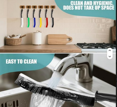 Spazzola per Pulire Doccia, 6 Pezzi, Spazzola Pulizia Fessure per Bagno, Cucina, Toilette, Lavandino, Pavimento, Finestre, Multicolore