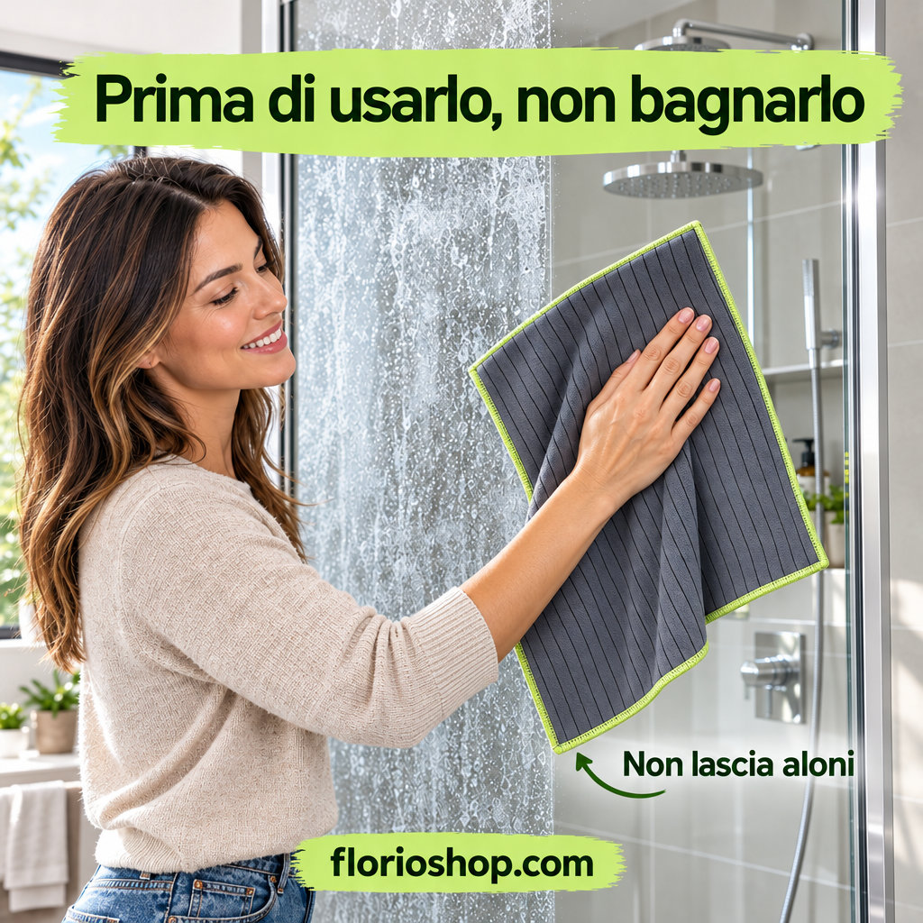 Panno in fibra di carbonio, rimuove polvere e grasso senza prodotti chimici,non lasciano aloni e pelucchi,ottimo su vetri,box doccia,auto,moto,bici. Tre Panni 38x50 e 1 Panno 1 8x14