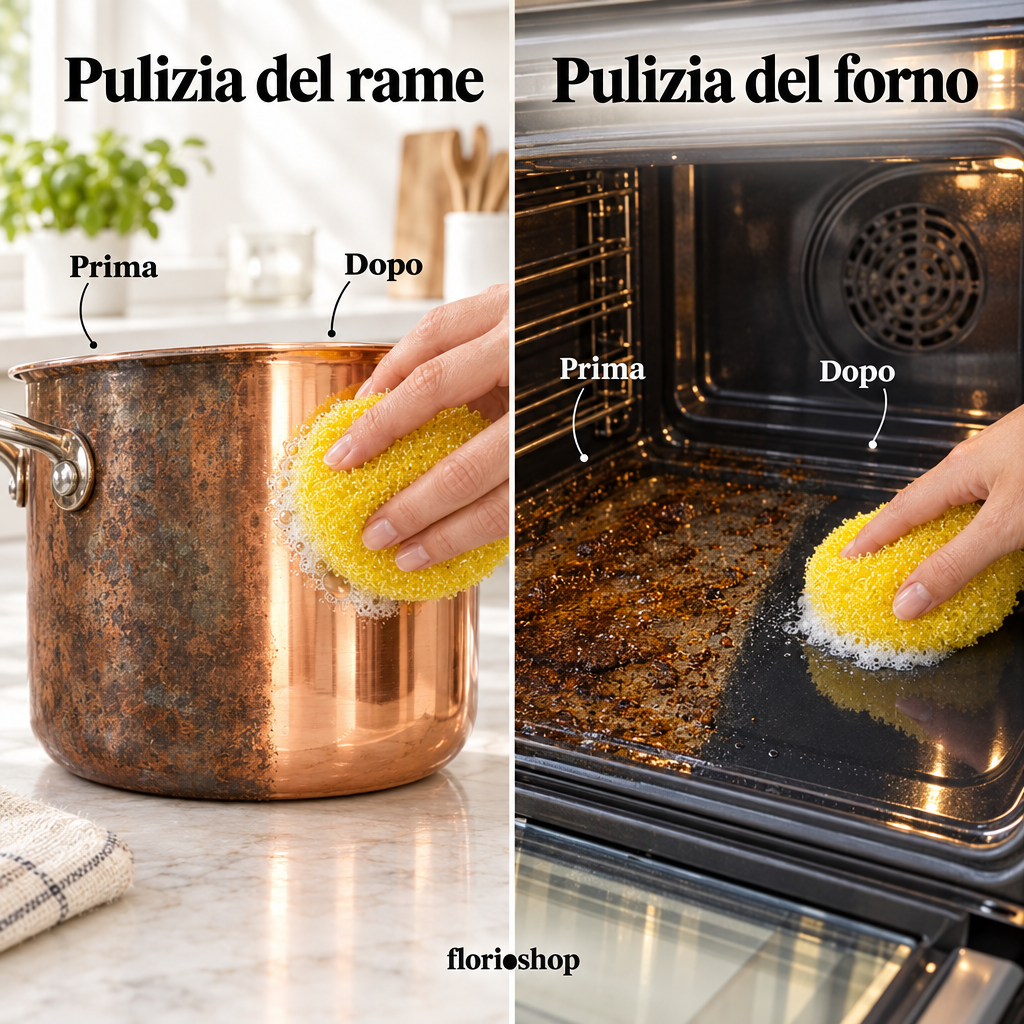 Detergente Universale 700g-PASTA PULENTE LUCIDA PULISCE PROTEGGE .ELIMINA CALCARE DALLA DOCCIA.E' TUTTO BRILLA 2 SPUGNE INCLUSE