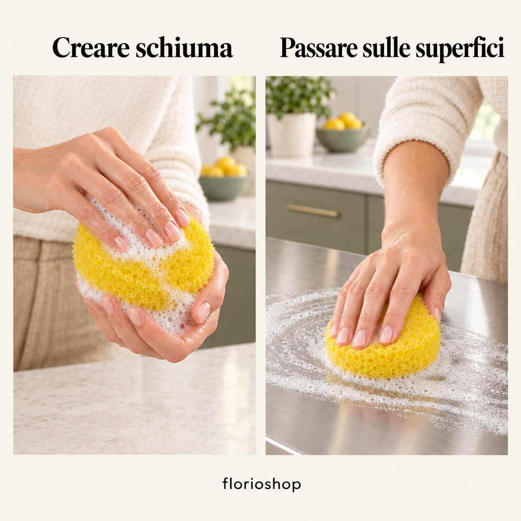 Detergente Universale 700g-PASTA PULENTE LUCIDA PULISCE PROTEGGE .ELIMINA CALCARE DALLA DOCCIA.E' TUTTO BRILLA 2 SPUGNE INCLUSE